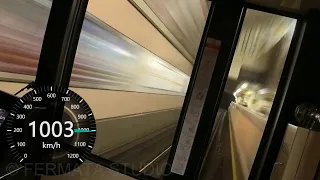 The Dreamy Underground Superexpress train "MIDO", 1000km/h Speed Front View Simulation