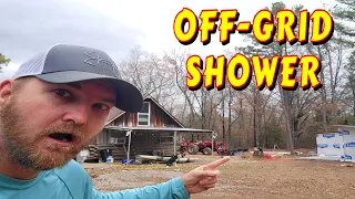 DIY OFF-GRID SHOWER | couple builds, tiny house, homesteading, off-grid, cabin build, DIY, how to