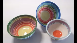 43. How to make ceramic bowl- slab method - without a pottery wheel-step by  step in real time