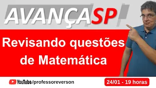 Live # 71 - 💥BANCA AVANÇA-SP - REVISANDO QUESTÕES DE MATEMÁTICA #matematica #concursopublico