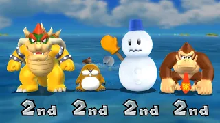 Mario Party 9 Bowser Vs Monty Mole Vs Donkey Kong Vs Snowman - Minigame