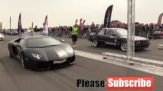 Lamborghini Aventador LP700 4 vs 725HP BMW 325i E30 Turbo