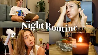 【ナイトルーティン】30代女子のリアルな夜の過ごし方🌃家事/仕事/スキンケア/ヘアケア/ベッドメイキング