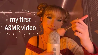 my first asmr video :) (breathy whispers, mic brushing, hand movements, and mouth sounds)