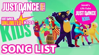 Just Dance 2018, Kids Mode | Song List: Just Dance Unlimited Songs [WiiU]