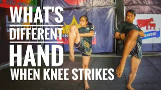 What's the difference hand or arm doing when do knee strikes