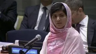 Malala humbles UN with speech calling for education for all children