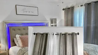 HOW TO HANG CURTAINS WITHOUT TOOLS OR HOLES using COMMAND HOOK | Renter friendly Home Decor