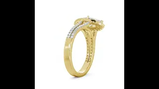 Halo Marquise Diamond Engagement Ring 18K Yellow Gold With 2 Line Side Stone   ENRMQ1YG188 H2LS 5