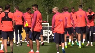 Barcelona's Full Training Session At St George's Park, Burton