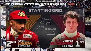 The 1982 Long Beach Grand Prix Grid with Modern graphics