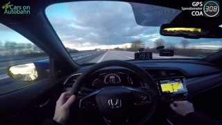 2017 Honda Civic VTEC Turbo 182Hp POV  Fast driving on Autobahn✔