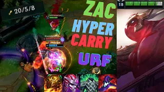 ZAC URF GIGA TANK & HYPER CARRY BUILD -League of Legends -