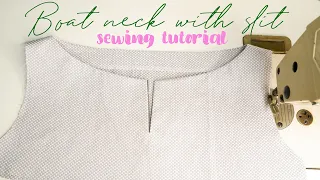Neck Sewing Techniques | Cutting And Sewing Boat Neck With Slit Tutorial