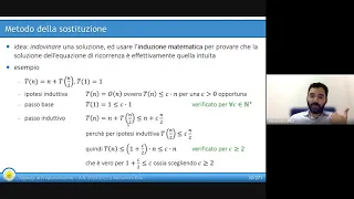 Lezione 13   Analisi di algoritmi ricorsivi + Divide et Impera MergeSort