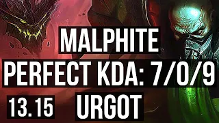 MALPHITE vs URGOT (TOP) | 7/0/9, Godlike, Rank 15 Malph | NA Challenger | 13.15