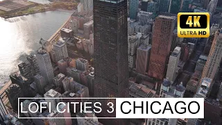 Chicago 🎧 Lofi Session with drone view 4K [calm beats&relaxing beats]