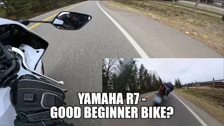 IS THE YAMAHA R7 A GOOD FIRST BIKE?? | GOPRO HERO 11 | INSTA360