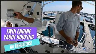 Twin Engine Yacht Docking with No Thrusters - 48 Foot Viking Yachts Sportfish
