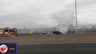 Car BLOWS Up On Busy Motorway