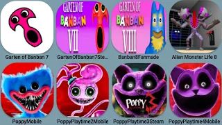 Garten Of Banban 8 Mobile+Steam, Garten Of Banban7Mobi, Alien Monster8, Poppy Playtime1+2+3+4 UPDATE