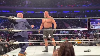 WWE live Event At MSG. 22-6-22. Brock Lesner VS Austin Theory. Brock gets Attacke_HD.mp4