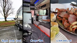 Dungeness Crab Catch and Cook in a cozy Camper Van. Episode 1.