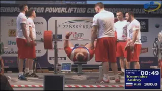 Konovalov Andrey - Bench Press 380 kg @ 120+ kg (no lift)