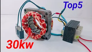 top5 amazing electric free energy generator 30kw electricity220v with copper wire using transformer