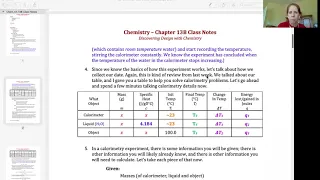 Hon Chem Ch 13B Calorimetry Table Lecture