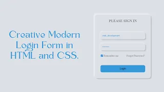 Creative Modern Login Form in HTML and CSS #javascript #frontend #animation #loader #loading