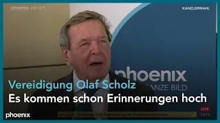 Gerhard Schröder zur Vereidigung von Olaf Scholz zum Bundeskanzler am 08.12.21