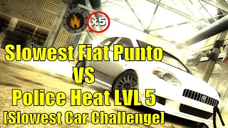 NFS MW Escape Heat Level 5 with Slowest Car Ingame (Fiat Punto without any Upgrades)