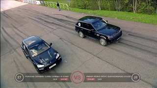 Top Gear Range Rover Sport vs Porsche Cayenne Turbo tested on road