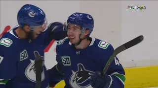 Quinn Hughes' First NHL Goal, 1-0 vs Kings (Oct. 9, 2019) (ALL CALLS)