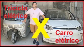 Carro elétrico versos triciclo elétrico