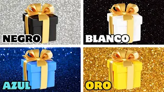 Elige UN Regalo de 4 🎁💙👑🤍🖤 ¡Desafío de 4 Cajas de Regalo! | Choose Your Gift