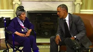 President meets with 110-year-old U.S. vet