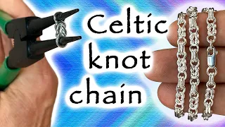 Making a Celtic knot silver chain necklace (with favourite pliers)