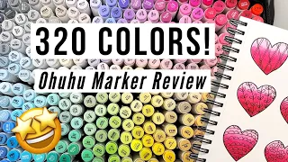 Unboxing the 320 Color Marker Set from Ohuhu! Swatching & Creating Valentine Hearts! - Blending Test