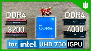 Intel UHD 750 Integrated Graphics [DDR4 3200 MHz vs 4000 MHz Memory Comparison]