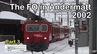 2002-02 [SDw] Furka Oberalp in Andermatt in REAL winter 3 of 5 - Shunting the Glacier Express WR