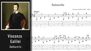 Vincenzo Galilei - Saltarello - Tab