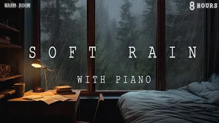 12 Hours - Relaxing Sleep Music - Soft Rain sleep - Deep Sleeping Music - Piano Chill | Warm Room