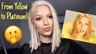 FIXING MY YELLOW HAIR!! | DIY | Wella T18 | ion bleach