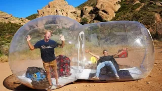 Surviving OVERNIGHT in a Bubble House in the Desert!! *GONE WRONG*