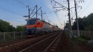 Электровоз ЭП20-038 с дневным поездом №108: Москва - Вологда