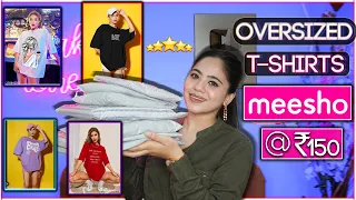 Huge Meesho Trendy Oversize T-shirts only at ₹150 🥳| Try on 👚| Ronak Qureshi