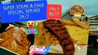 SECRET SPECIAL 24/7 Steak & Eggs ONLY $8.99 Las Vegas Strip #special  #breakfast #steak #vegas #247