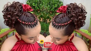 PEINADOS sencillos faciles, casuales , con cabello recogido y trenzas básicas